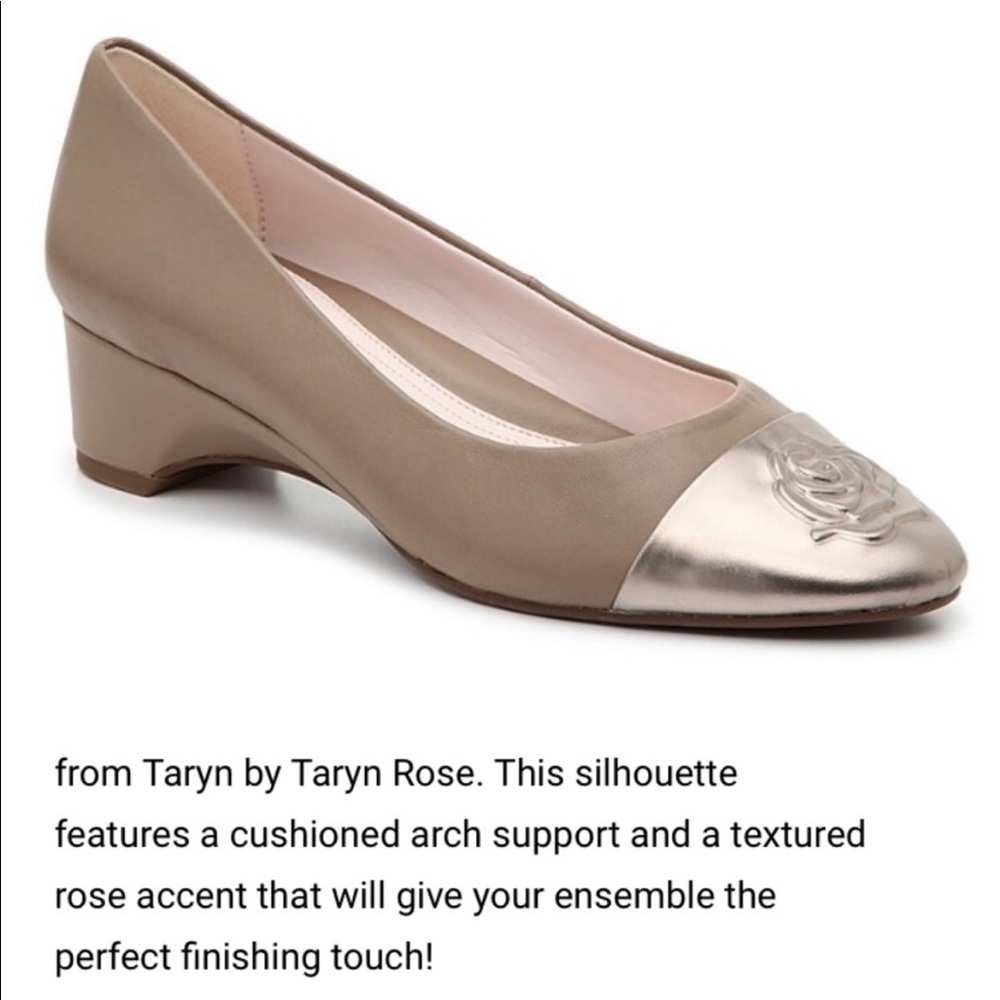 Taryn Rose taupe Bridget pump excellent condition